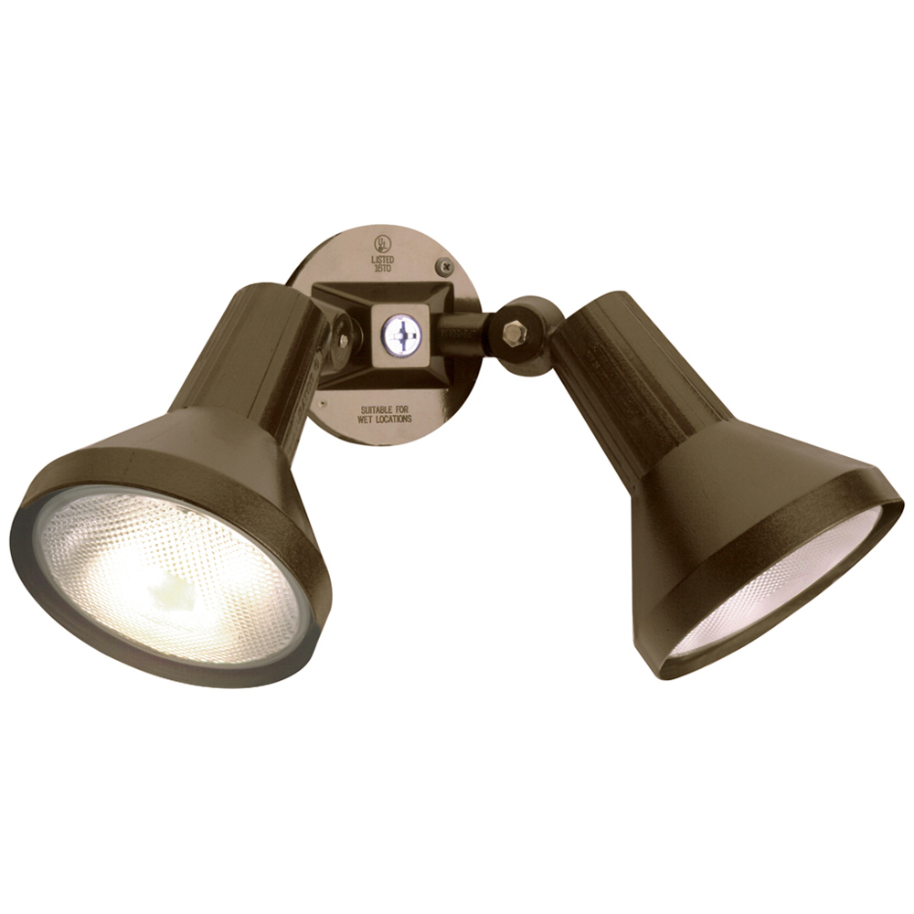 2 Light - 15 - Flood Light, Exterior - PAR38 w/Adjustable Swivel - Dark Bronze