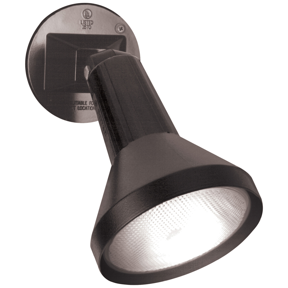 1 Light - 8 - Flood Light, Exterior - PAR38 w/Adjustable Swivel - Black