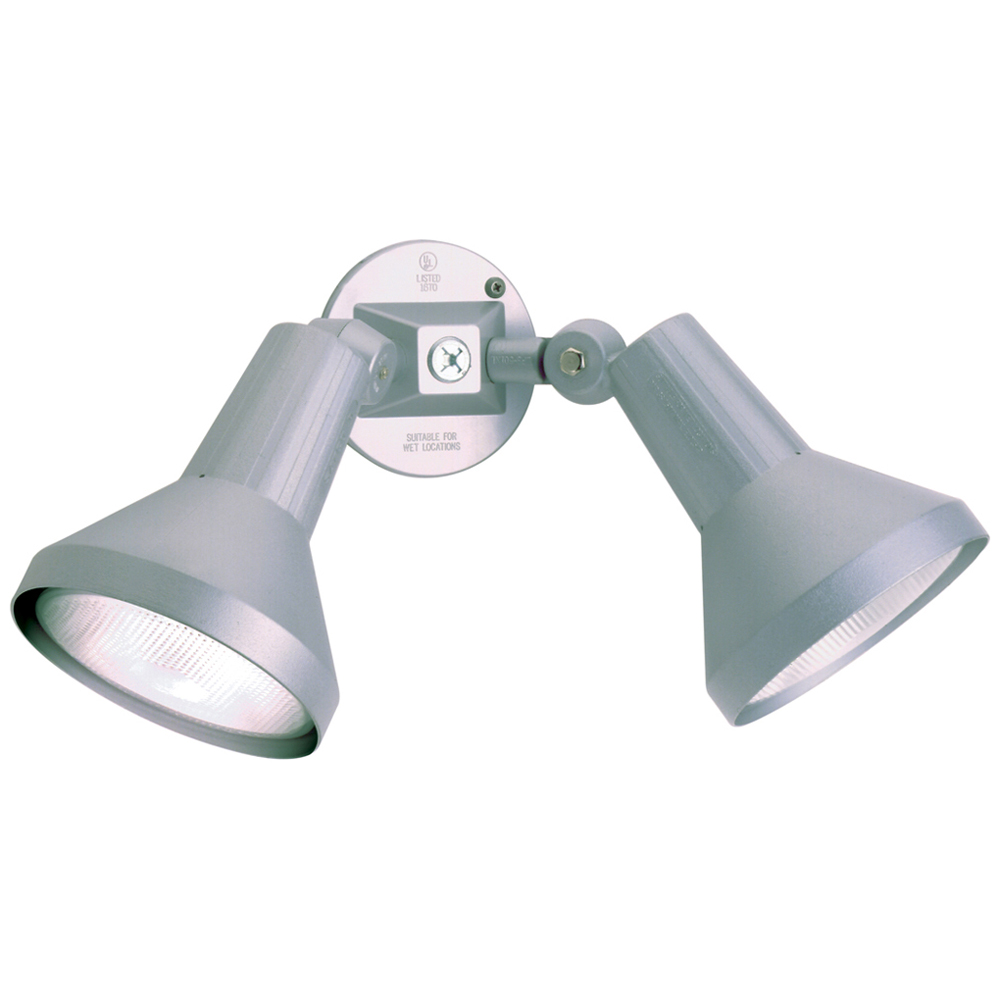 2 Light - 15 - Flood Light, Exterior - PAR38 w/Adjustable Swivel - Gray