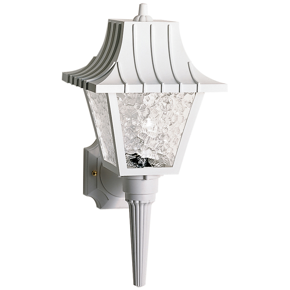 1 Light - 18 - Wall Lantern - Mansard Lantern w/Textured Acrylic Panels - White