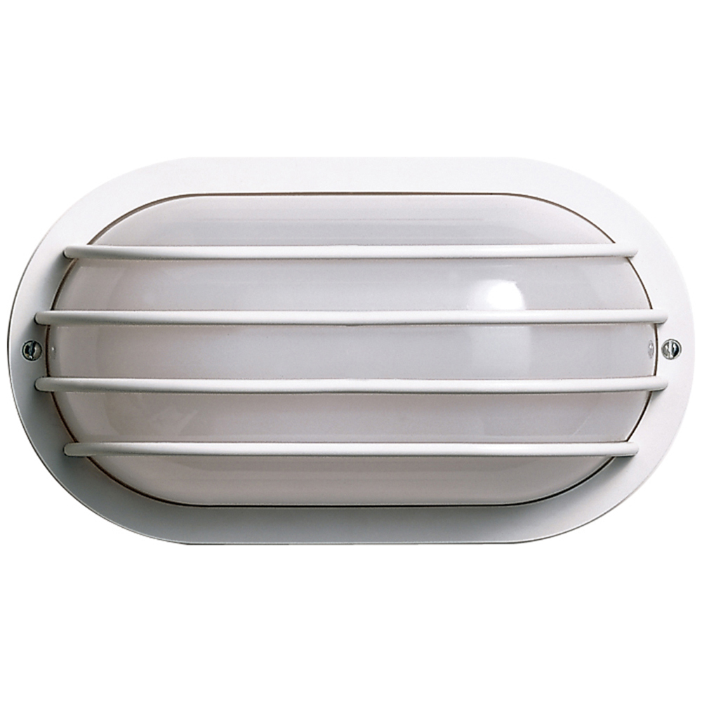 1 Light - 10 - Oval Cage Wall Fixture - Polysynthetic Body & Lens - White