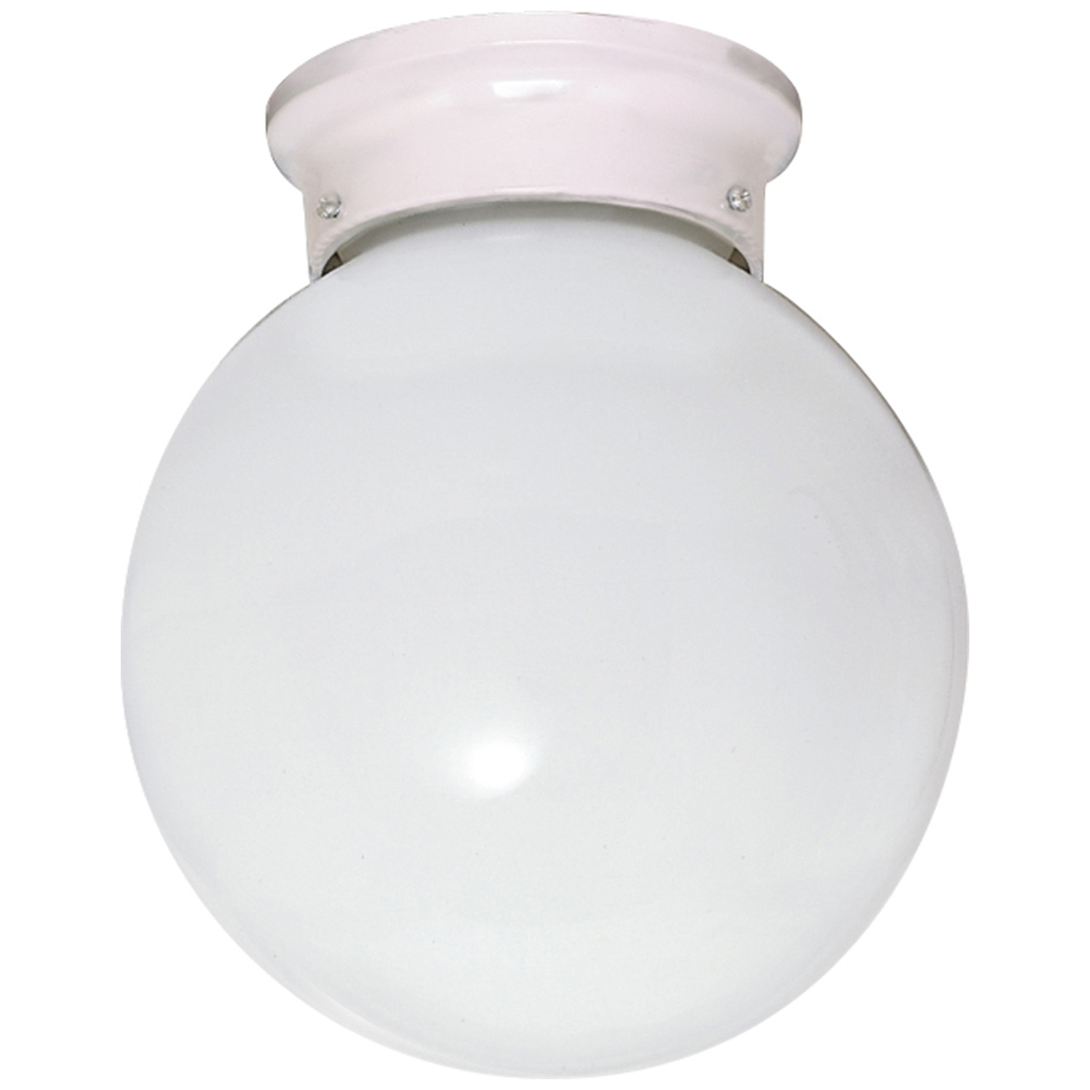 1 Light - 6 - Ceiling Fixture - White Ball - White