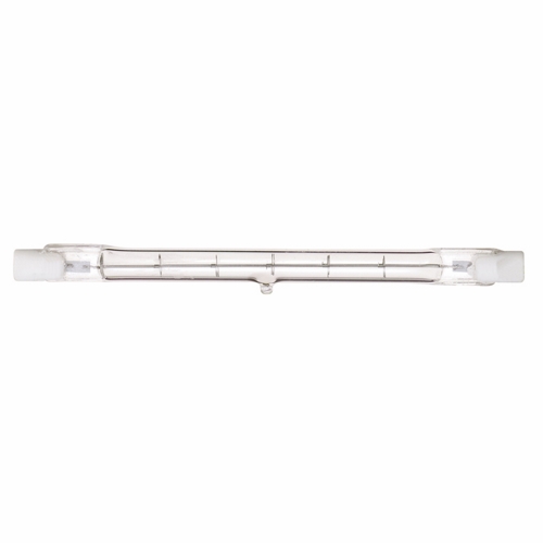 Halogen Double Ended Halogen Lamp, Designation: 500T3Q/CL/130V, 130 V, 500 WTT, T3 Shape, R7s Double Ended Base, Clear, C-8 Filament, 1500 HR, Lumens: 9500 LM Initial, 4-11/16 IN Length, 3/8 IN Diameter
