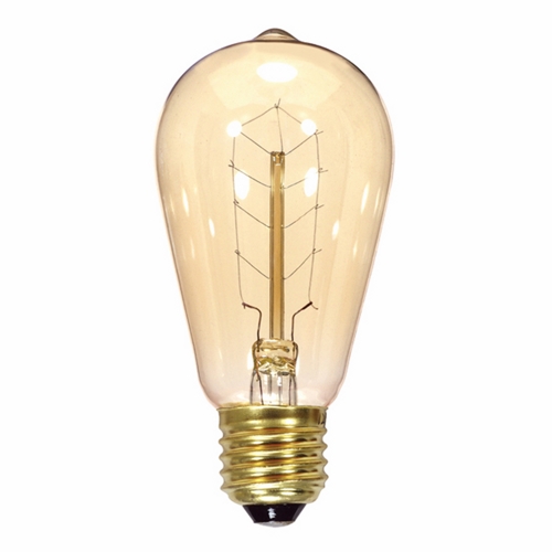 Incandescent Vintage Lamp, Designation: 40ST19/CL/9S/120V/Vintage, 120 V, 40 WTT, ST19 Shape, E26 Medium Base, Clear, Hairpin Filament, 3000 HR, Lumens: 165 LM Initial, 5-3/16 IN Length, 2-3/8 IN Diameter