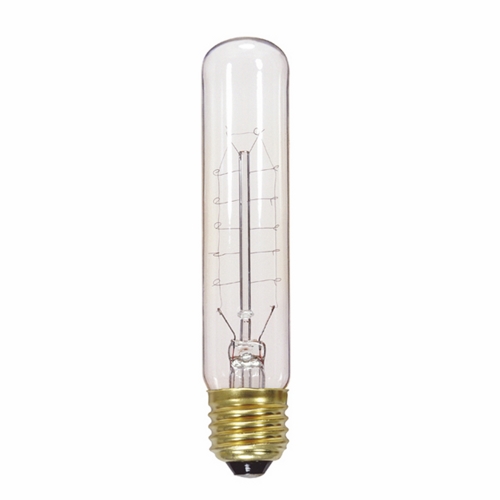 Incandescent Vintage Lamp, Designation: 20T9/CL/120V/Vintage, 120 V, 20 WTT, T9 Shape, E26 Medium Base, Clear, Hairpin Filament, 3000 HR, Lumens: 20 LM Initial, 5-1/2 IN Length, 1-1/8 IN Diameter