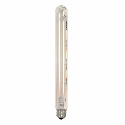 Incandescent Showcase Lamp, Designation: 60T8, 130 V, 60 WTT, T8 Shape, E26 Medium Base, Clear, C-8 Filament, 2000 HR, Lumens: 425 LM Initial, 12 IN Length, 1 IN Diameter