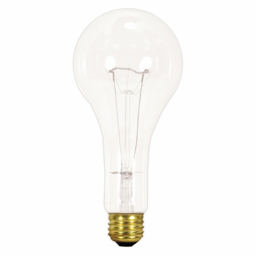 Incandescent Shatter Proof Lamp, Designation: 150PS25/TF, 130 V, 150 WTT, PS25 Shape, E26 Medium Base, Frosted, C-9 Filament, 5000 HR, Lumens: 2200 LM Initial, 6-15/16 IN Length, 3-1/8 IN Diameter