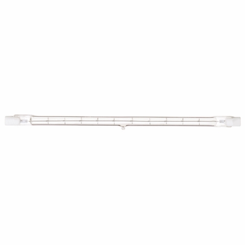 Halogen Double Ended Halogen Lamp, Designation: 1500T3Q/CL/240V, 240 V, 1500 WTT, T3 Shape, R7s Double Ended Base, Clear, C-8 Filament, 1500 HR, Lumens: 30000 LM Initial, 3000 DEG K Color Temperature, Warm White 10-5/8 IN Length, 3/8 IN Diameter