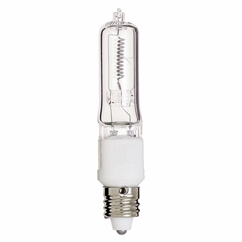 Halogen Single Ended Lamp, Designation: 50Q/CL/MC, 120 V, 50 WTT, T4 Shape, E11 Mini Cand Base, Clear, CC-2V Filament, 2000 HR, Lumens: 750 LM Initial, 2-5/8 IN Length, 1/2 IN Diameter