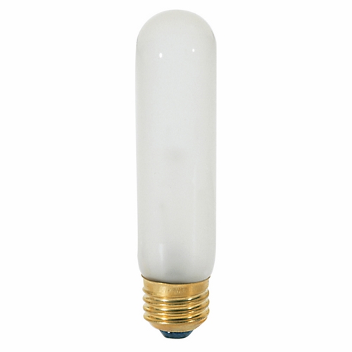 Incandescent Tubular Lamp, Designation: 40T10/F, 120 V, 40 WTT, T10 Shape, E26 Medium Base, Frosted, C-5V Filament, 2000 HR, Lumens: 280 LM Initial, 5 IN Length, 1-1/4 IN Diameter