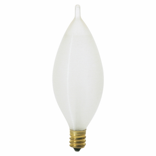 Incandescent Decorative Lamp, Designation: 40C11, 120 V, 40 WTT, C11 Shape, E12 Candelabra Base, Spun, C-7A Filament, 4000 HR, Lumens: 316 LM Initial, 4 IN Length, 1-3/8 IN Diameter