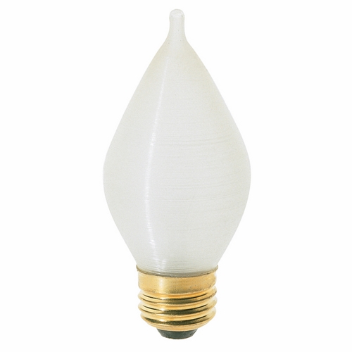 Incandescent Decorative Lamp, Designation: 25C15, 120 V, 25 WTT, C15 Shape, E26 Medium Base, Spun, C-9 Filament, 4000 HR, Lumens: 160 LM Initial, 4-1/2 IN Length, 1-7/8 IN Diameter