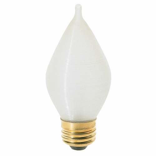 Incandescent Decorative Lamp, Designation: 40C15, 120 V, 40 WTT, C15 Shape, E26 Medium Base, Spun, C-7A Filament, 4000 HR, Lumens: 316 LM Initial, 4-1/2 IN Length, 1-7/8 IN Diameter