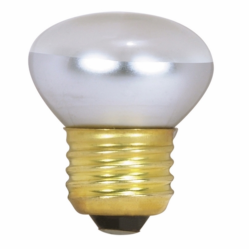 Incandescent Reflector Lamp, Designation: 40R14, 120 V, 40 WTT, R14 Stubby Shape, E26 Medium Base, Clear, CC-2V Filament, 1500 HR, Lumens: 280 LM Initial, 2-1/4 IN Length, 1-3/4 IN Diameter