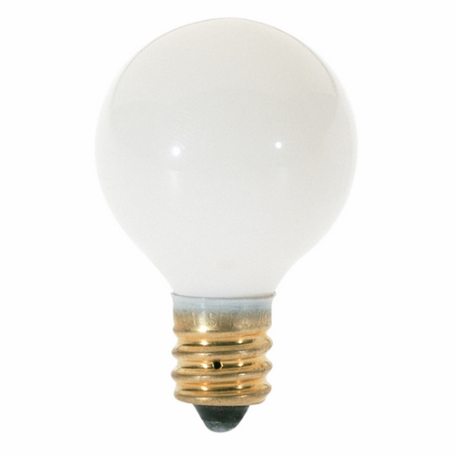 Incandescent Globe Lamp, Designation: 10G8/W, 120 V, 10 WTT, G8 Shape, E12 Candelabra Base, Gloss White, C-7A Filament, 1500 HR, Lumens: 50 LM Initial, 1-7/8 IN Length, 1 IN Diameter