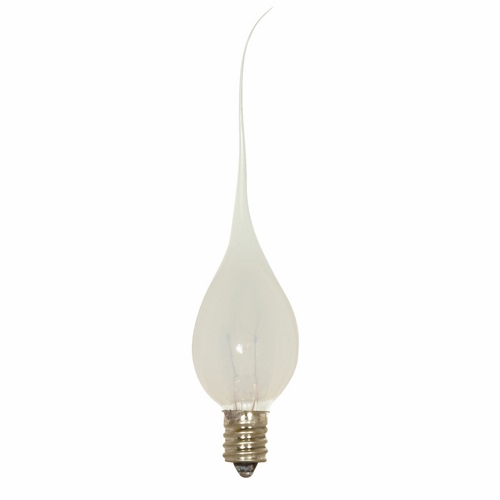 Designation: 5W SILICONE CANDLE BULB 120V, 5 watt C7 Incandescent, 1000 average rated hours, 10 lumens, Candelabra base, 120 volts, 2/Card