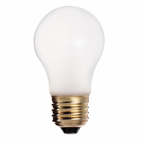 Incandescent Shatter Proof Lamp, Designation: 40A15/TF, 130 V, 40 WTT, A15 Shape, E26 Medium Base, Frosted, C-9 Filament, 2500 HR, Lumens: 265 LM Initial, 3-1/2 IN Length, 1-7/8 IN Diameter