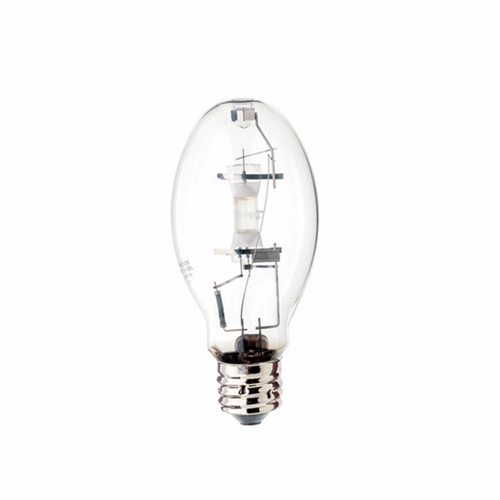 HID Metal Halide Lamp, Designation: MS320/ED28/PS/U/4K, 320 WTT, ED28 Shape, E39 Mogul Base, Clear, 20000 HR, Lumens: 33000 LM Initial, 4200 DEG K Color Temperature, Cool White 65 CRI, 8-5/16 IN Length, 3-1/2 IN Diameter, Burn Position: Universal