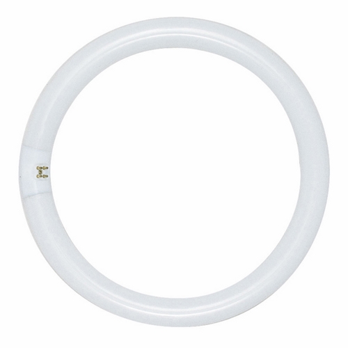 Fluorescent T9 Circline Lamp, Designation: FC8T9/WW/RS, 22 WTT, T9 Shape, G10q 4-Pin Base, 12000 HR, Lumens: 1150 LM Initial, Lumens: 900 LM Mean, 3000 DEG K Color Temperature, Warm White 52 CRI, 8 IN Length, 1-1/8 IN Diameter