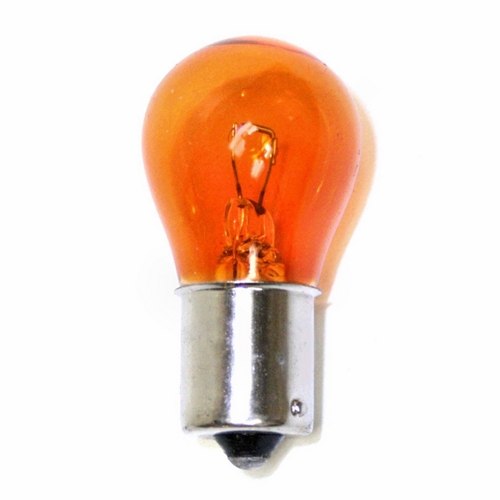 Miniature Lamp, Designation: 1156NA, 12.8 V, 26.88 WTT, S8 Shape, BA15s SC Bay Base, Transparent Amber, C-6 Filament, 1200 HR, 2.1 AMP, 2 IN Length, 1 IN Diameter