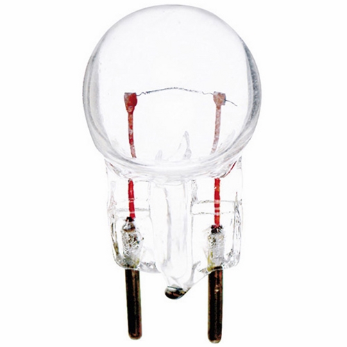 Miniature Lamp, Designation: 12, 6.3 V, 0.95 WTT, G3 1/2 Shape, G5 Miniature Bi Pin Base, Clear, C-6 Filament, 5000 HR, Lumens: 0.35 LM Initial, 0.15 AMP, 15/16 IN Length, 7/16 IN Diameter, For Indicator