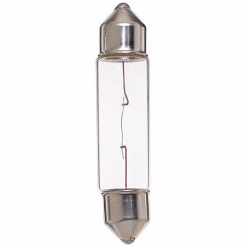 Miniature Festoon & Rigid Loop Xenon Lamp, Designation: X5T3 1/4 12V Festoon, 12 V, 5 WTT, T3 1/4 Shape, SV8.5-8 Festoon Base, Clear, 20000 HR, Lumens: 50 LM Initial, 0.37 AMP, 1-23/32 IN Length, 13/32 IN Diameter