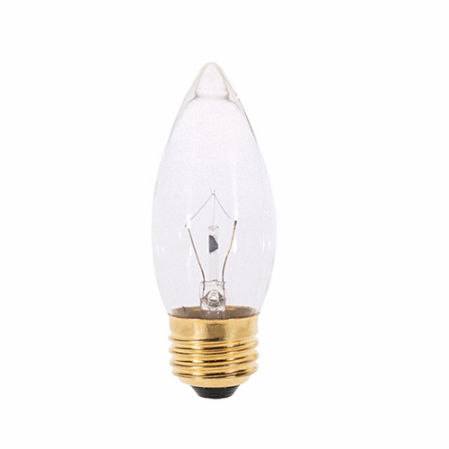 Incandescent Decorative Lamp, Designation: 60B11/TF, 130 V, 60 WTT, B11 Shape, E26 Medium Base, Frosted, CC-2V Filament, 2500 HR, Lumens: 600 LM Initial, 3-7/8 IN Length, 1-3/8 IN Diameter