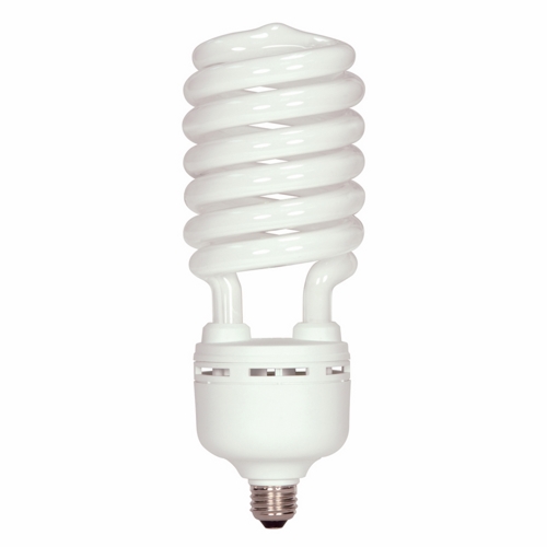 Compact Fluorescent Spiral Lamp, Designation: 105T5/41, 120 V, 105 WTT, T5 Shape, E26 Medium Base, 10000 HR, Lumens: 7000 LM Initial, 4100 DEG K Color Temperature, Cool White 85 CRI, 10-3/4 IN Length, 4-5/16 IN Diameter