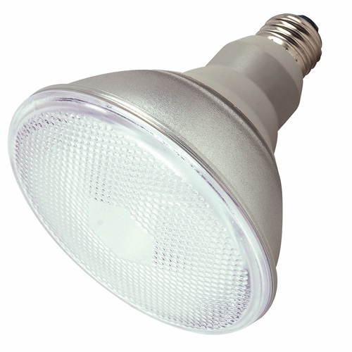 Compact Fluorescent Reflector Lamp, Designation: 23PAR38/27/230V, 230 V, 23 WTT, PAR38 Shape, E26 Medium Base, 10000 HR, Lumens: 1100 LM Initial, 2700 DEG K Color Temperature, Warm White 82 CRI, 5-5/16 IN Length, 4-3/4 IN Diameter