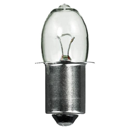 Miniature Lamp, Designation: PR15, 4.8 V, 2.4 WTT, B3 1/2 Shape, P13.5s Single Contact Mini Flange Base, Clear, C-2R Filament, 30 HR, Lumens: 2 LM Initial, 0.5 AMP, 1-1/4 IN Length, 7/16 IN Diameter, For Hand Lantern