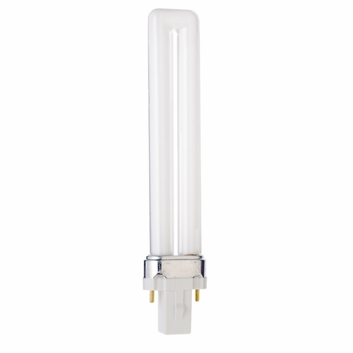 Compact Fluorescent Single Twin 2 Pin Lamp, Designation: CFS9W/841, 9 WTT, T4 Shape, G23 G23 Base, 12000 HR, Lumens: 580 LM Initial, 4100 DEG K Color Temperature, Cool White 82 CRI, 6-1/2 IN Length