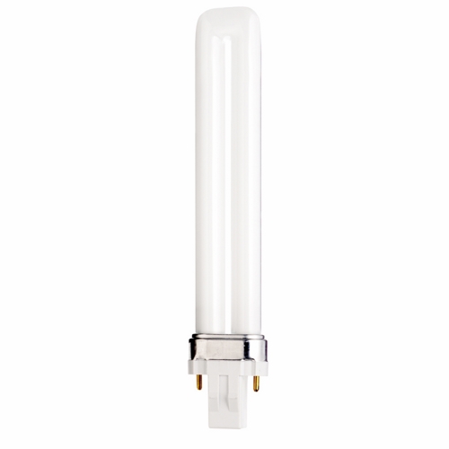 Compact Fluorescent Single Twin 2 Pin Lamp, Designation: CFS13W/841, 13 WTT, T4 Shape, GX23 GX23 Base, 12000 HR, Lumens: 800 LM Initial, 4100 DEG K Color Temperature, Cool White 82 CRI, 7-15/16 IN Length