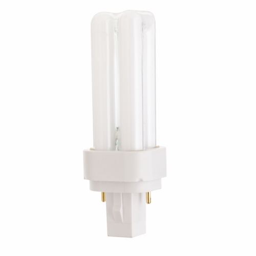 Compact Fluorescent Double Twin 2 Pin Lamp, Designation: CFD9W/827, 9 WTT, T4 Shape, G23-2 G23-2 Base, 12000 HR, Lumens: 525 LM Initial, 2700 DEG K Color Temperature, Warm White 82 CRI, 4-5/16 IN Length