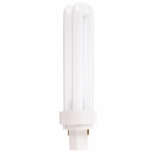 Compact Fluorescent Double Twin 2 Pin Lamp, Designation: CFD18W/835, 18 WTT, T4 Shape, G24d-2 G24d-2 Base, 12000 HR, Lumens: 1250 LM Initial, 3500 DEG K Color Temperature, Neutral White 82 CRI, 6 IN Length