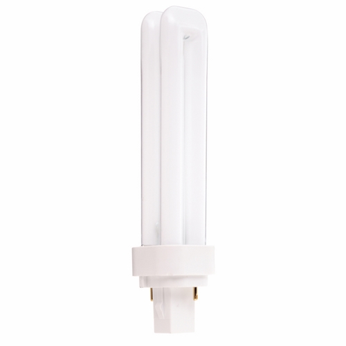 Compact Fluorescent Double Twin 2 Pin Lamp, Designation: CFD18W/841, 18 WTT, T4 Shape, G24d-2 G24d-2 Base, 12000 HR, Lumens: 1250 LM Initial, 4100 DEG K Color Temperature, Cool White 82 CRI, 6 IN Length