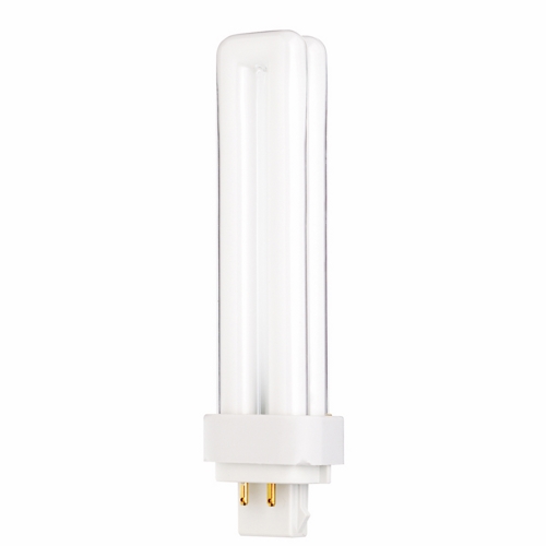 Compact Fluorescent Double Twin 4 Pin Lamp, Designation: CFD18W/4P/835, 18 WTT, T4 Shape, G24q-2 G24Q-2 (4-Pin) Base, 15000 HR, Lumens: 1250 LM Initial, 3500 DEG K Color Temperature, Neutral White 82 CRI, 5-13/16 IN Length