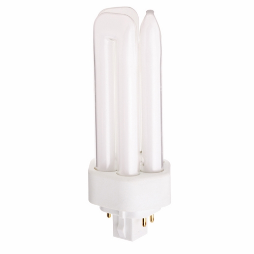 Compact Fluorescent Triple Twin 4 Pin Lamp, Designation: CFT26W/4P/835, 26 WTT, T4 Shape, GX24q-3 GX24q-3 (4-Pin) Base, 15000 HR, Lumens: 1800 LM Initial, 3500 DEG K Color Temperature, Neutral White 82 CRI, 5-5/16 IN Length