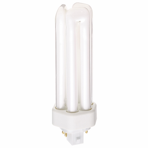 Compact Fluorescent Triple Twin 4 Pin Lamp, Designation: CFT32W/4P/827, 32 WTT, T4 Shape, GX24q-3 GX24q-3 (4-Pin) Base, 15000 HR, Lumens: 2400 LM Initial, 2700 DEG K Color Temperature, Warm White 82 CRI, 5-13/16 IN Length