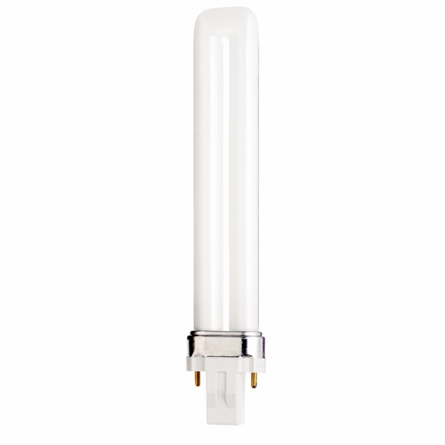 Compact Fluorescent Single Twin 2 Pin Lamp, Designation: CFS13W/830, 13 WTT, T4 Shape, GX23 GX23 Base, 10000 HR, Lumens: 800 LM Initial, 3000 DEG K Color Temperature, Warm White 82 CRI, 7-15/16 IN Length