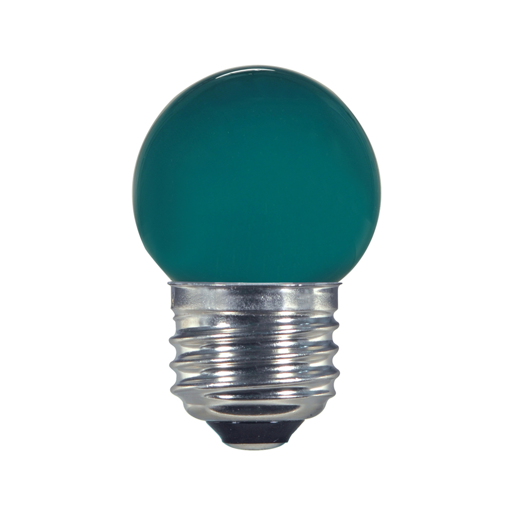Sign & Indicator, Designation: 1.2W LED S11 Night Light Bulb - Medium Base - Ceramic Green - 120V