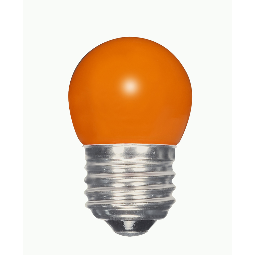 Sign & Indicator, Designation: 1.2W LED S11 Night Light Bulb - Medium Base - Ceramic Orange - 120V