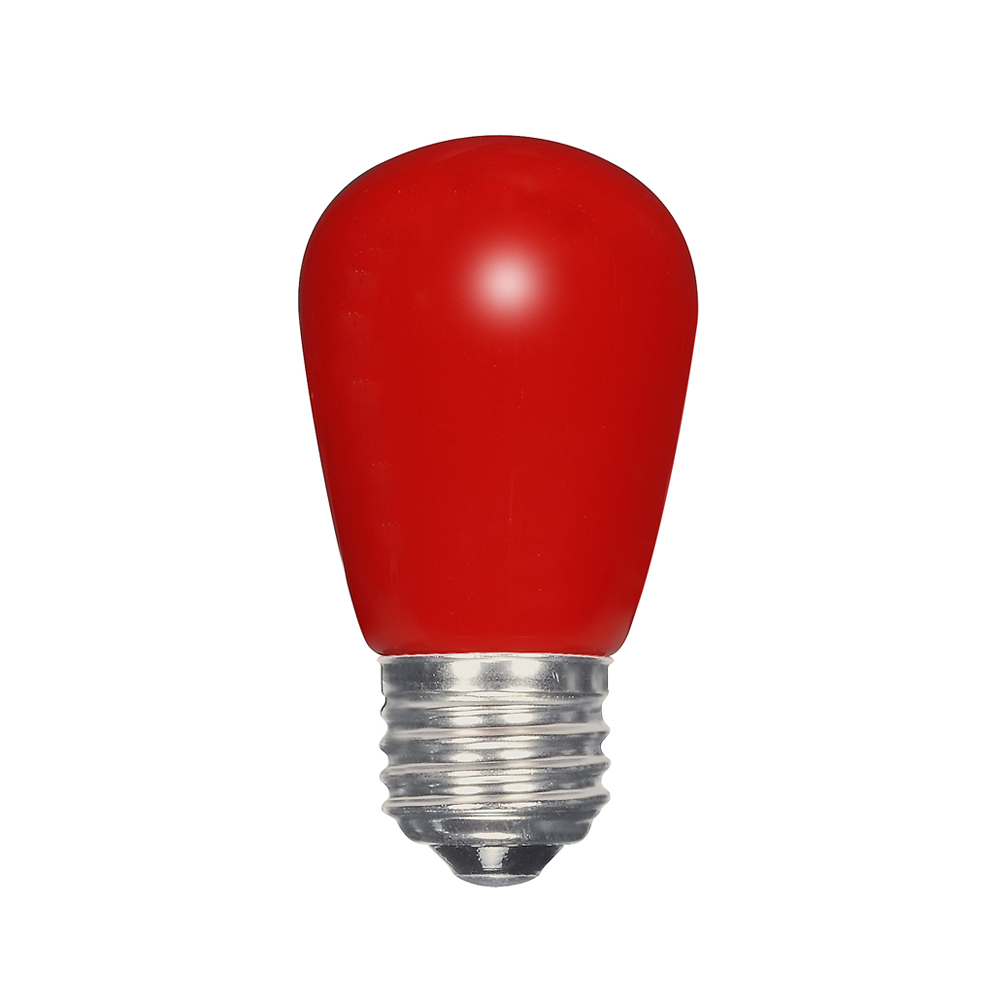 Sign & Indicator, Designation: 1.4W LED S14 - Ceramic Red - Medium Base - 120V