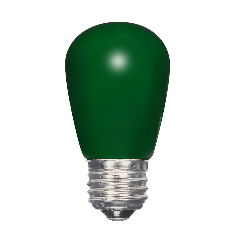 Sign & Indicator, Designation: 1.4W LED S14 - Ceramic Green - Medium Base - 120V