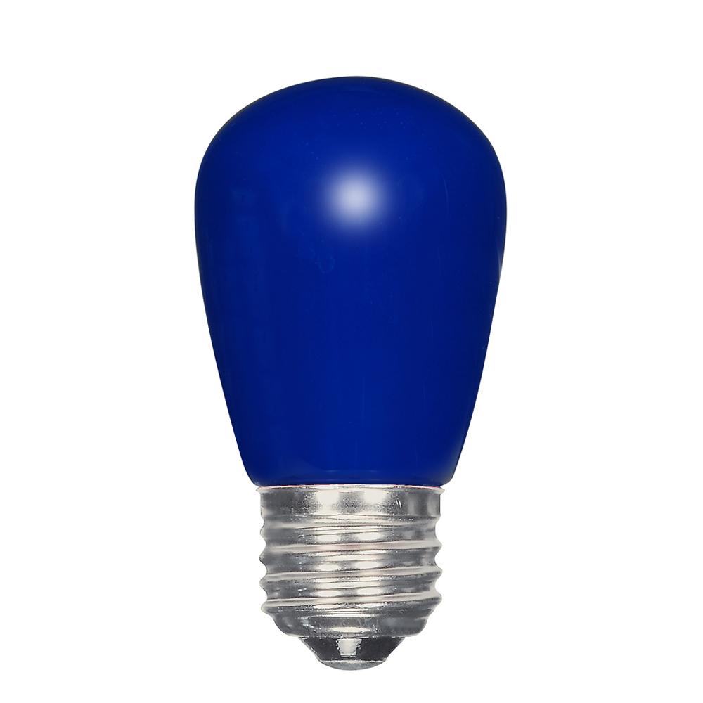 Sign & Indicator, Designation: 1.4W LED S14 - Ceramic Blue - Medium Base - 120V