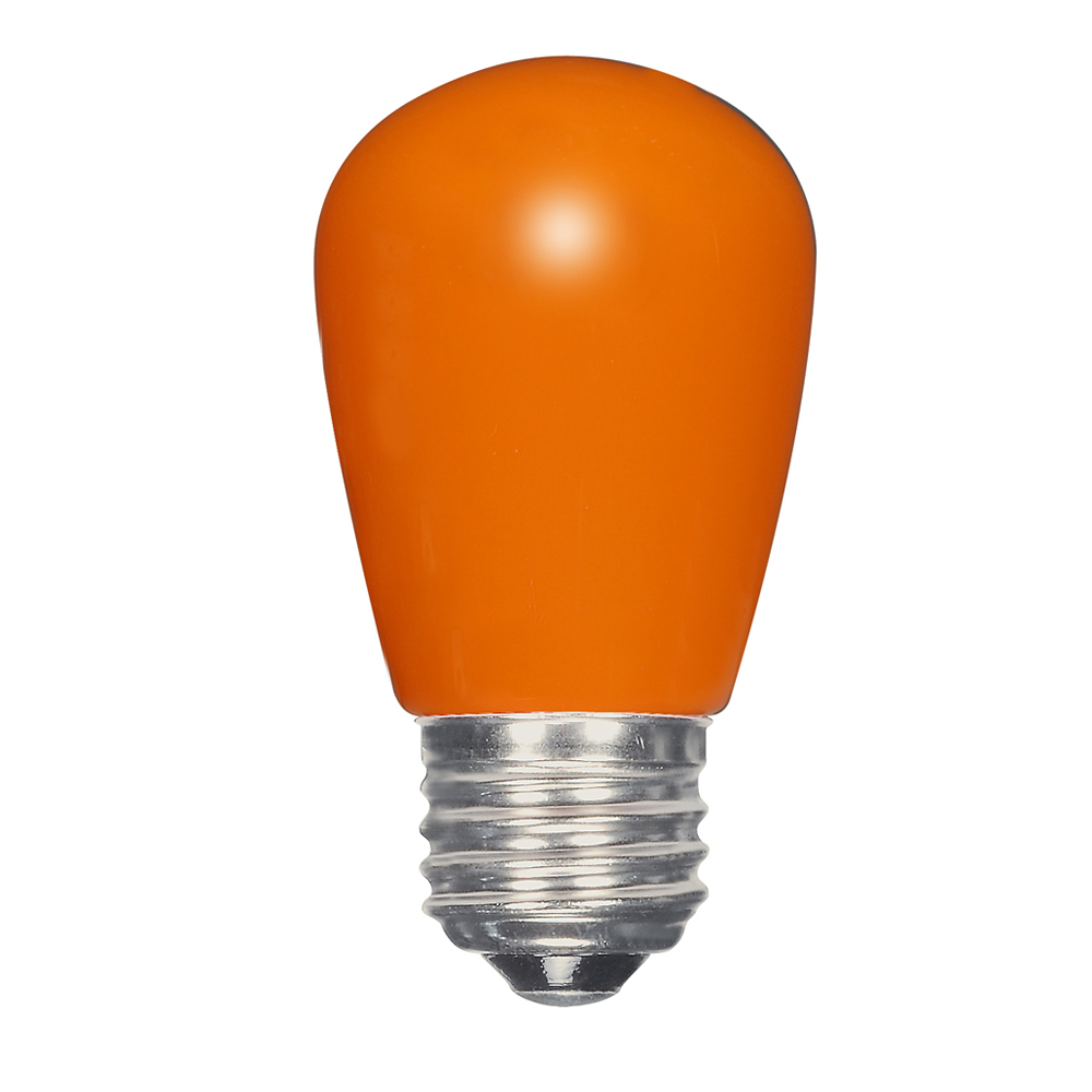 Sign & Indicator, Designation: 1.4W LED S14 - Ceramic Orange - Medium Base - 120V
