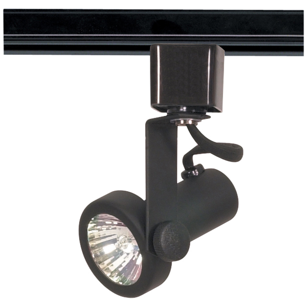 1 Light - MR16 - 120V Track Head - Gimbal Ring - Black