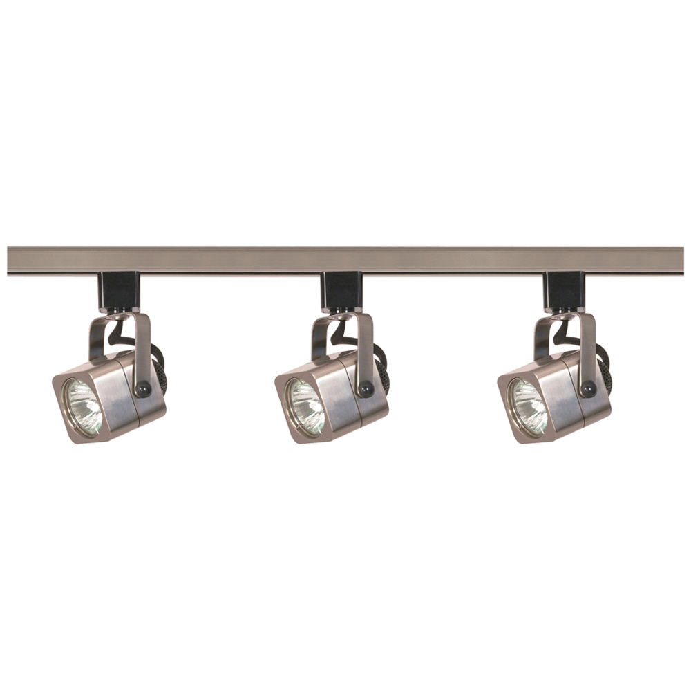 3 Light - MR16 - Square Track Kit - Line Voltage - Brushed Nickel