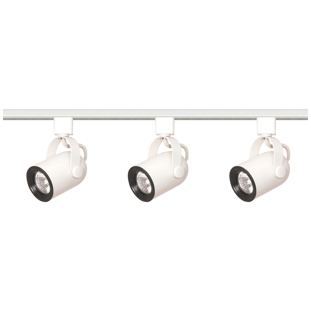 3 Light - MR16 - Round Back Track Kit - Line Voltage - White