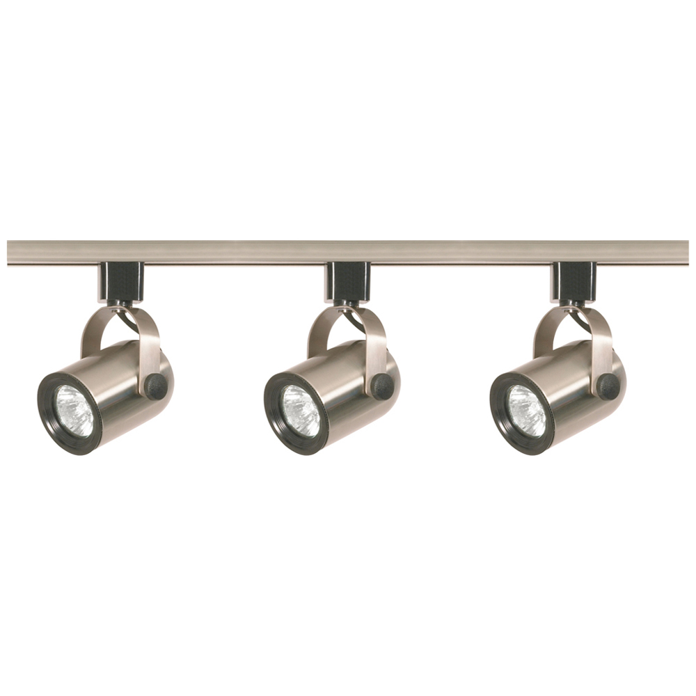 3 Light - MR16 - Round Back Track Kit - Line Voltage - Brushed Nickel