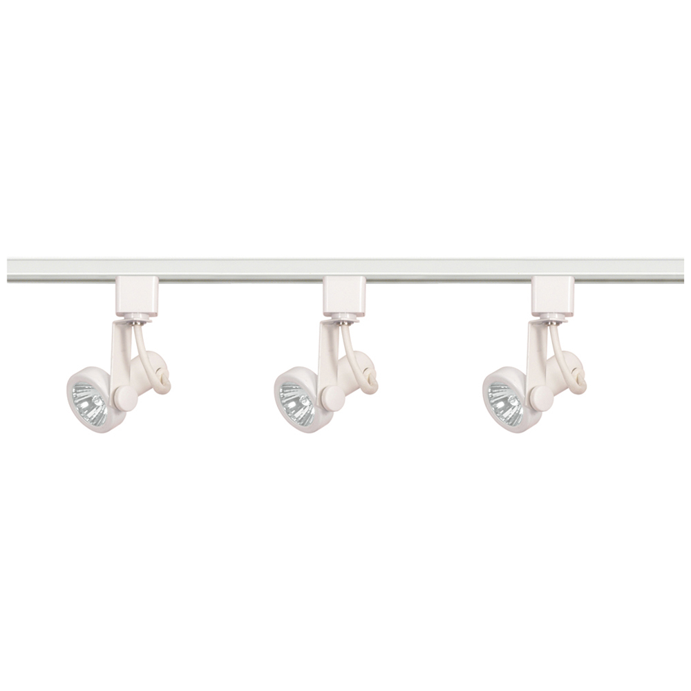 3 Light - MR16 - Gimbal Ring Track Kit - Line Voltage - White